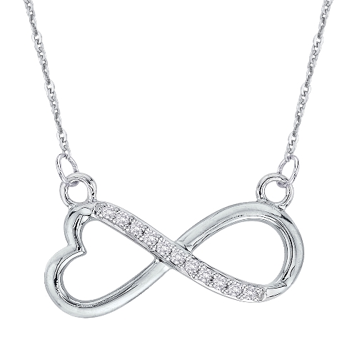 Diamond Infinity Pendant Necklace 14k White Gold, Rose Gold Or Yellow Gold  0.50 Carat Unique Handmade Certified