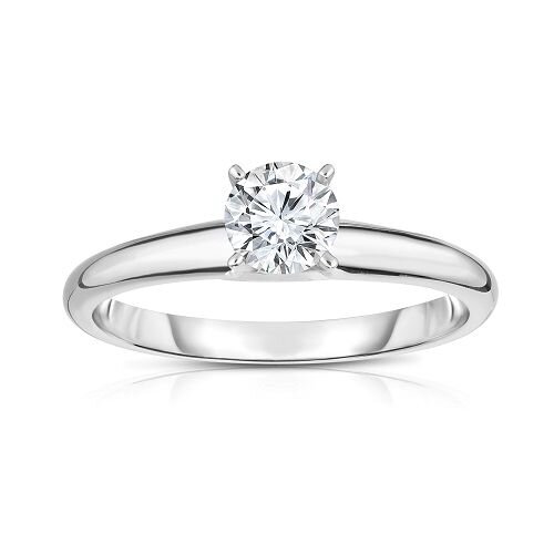 white gold diamond solitaire ring