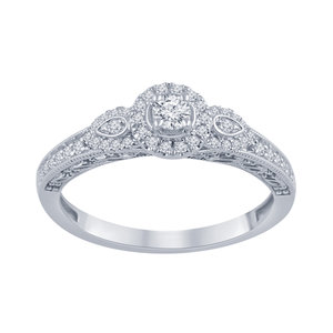 H Diamond Vintage Style Engagement Ring