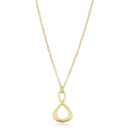 A yellow-gold necklace with an infinity symbol pendant