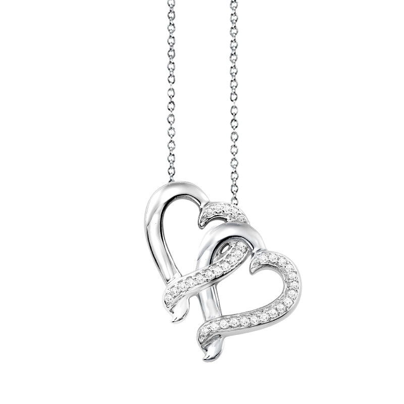 From The Heart 9ct rose gold two heart diamond pendant – Christine Sadler  Unforgettable Jewellery