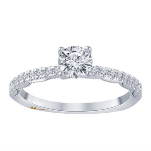 A pave diamond engagement ring