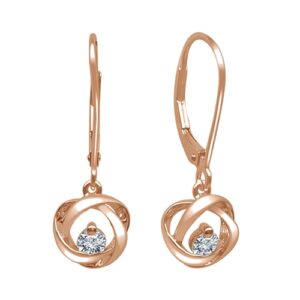 .06 Carat Rose Gold H Diamond Drop Earrings