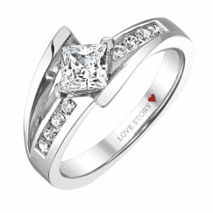 love story princess cut diamond engagement ring