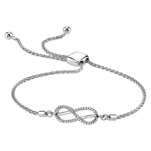 Sterling Silver Infinity Bracelet in 2024 | Silver infinity bracelets, Gold  earrings models, Infinity jewelry