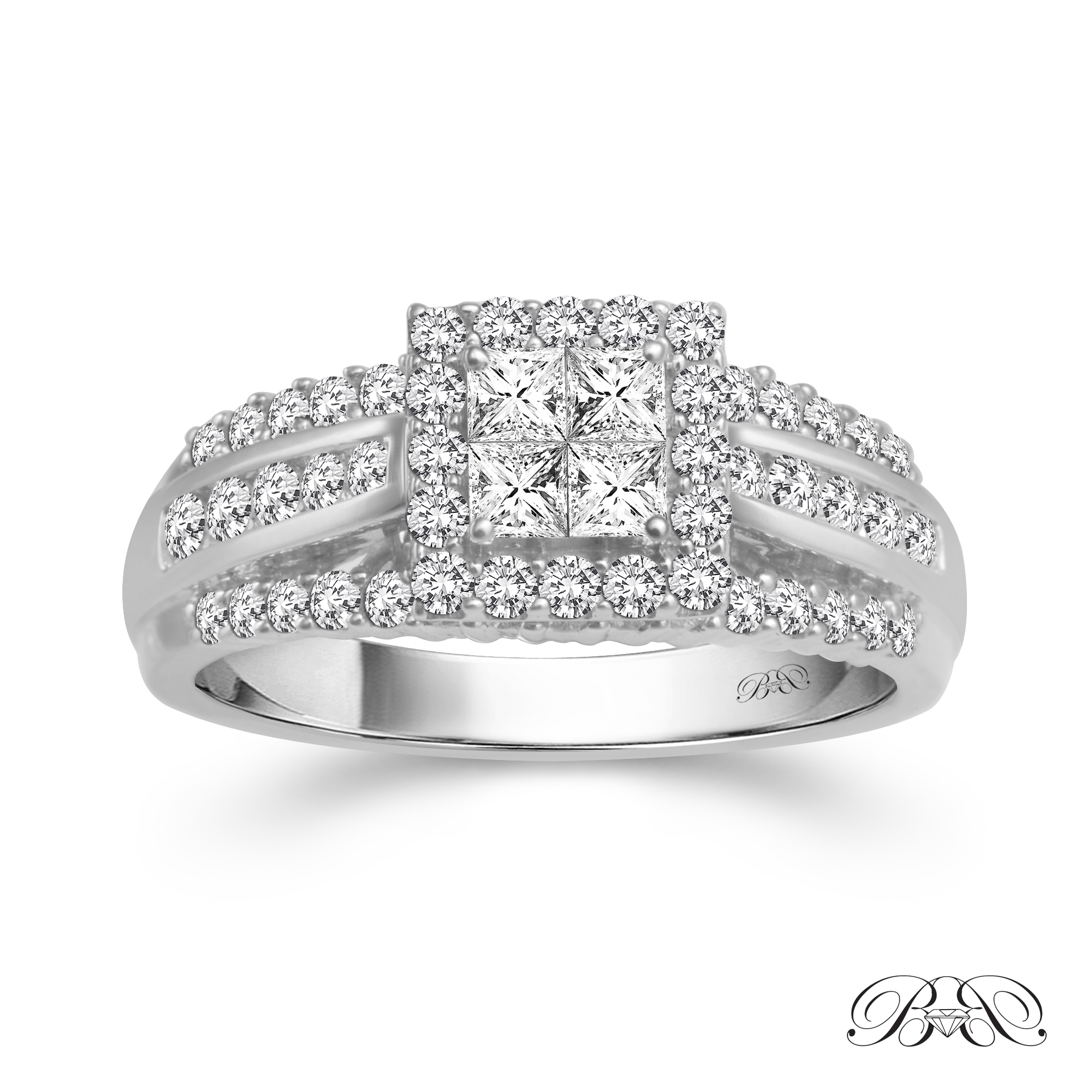 Beautiful Bride® Princess Cut Diamond Engagement Ring