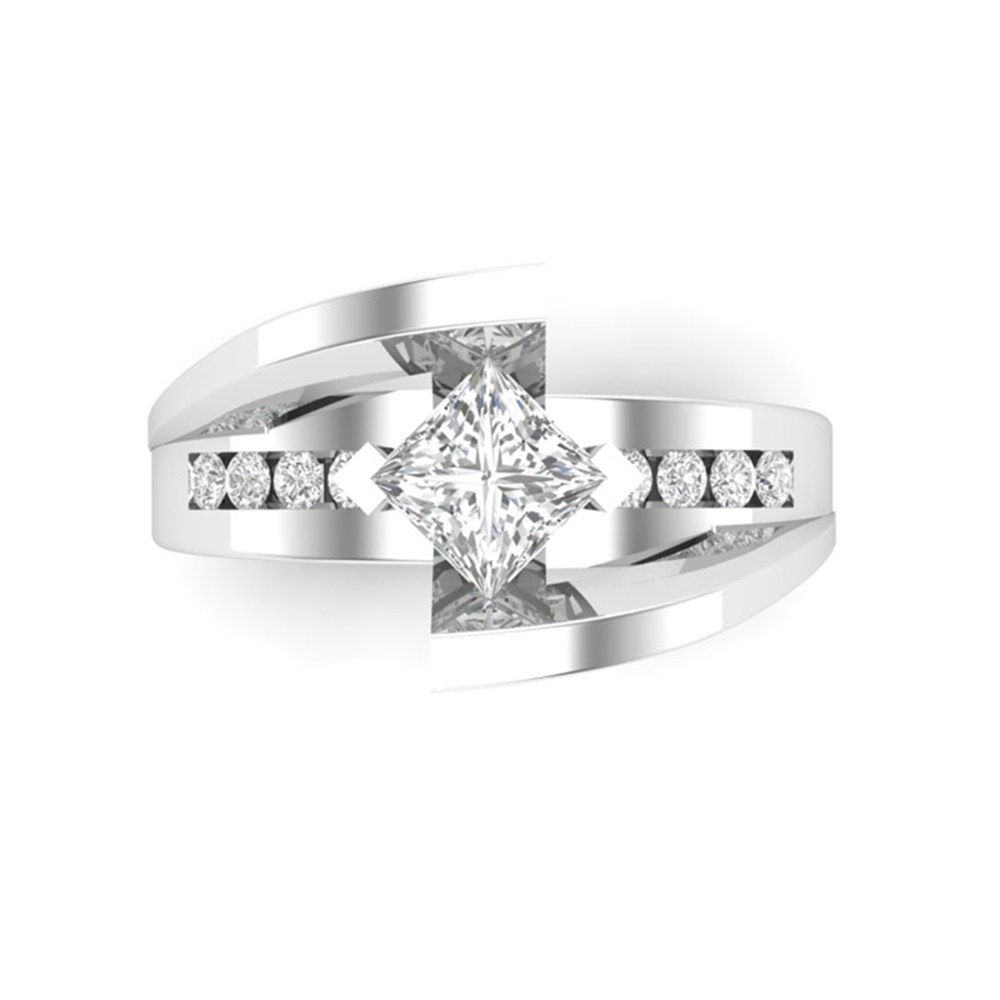 Kite Set Square Engagement Ring Bezel Set Ring - Kate – Moissanite Rings