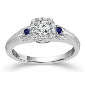 ring with blue diamonds