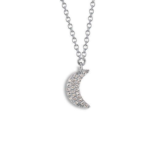 Mini Crescent Moon Diamond Pendant - Minichiello Jewellers