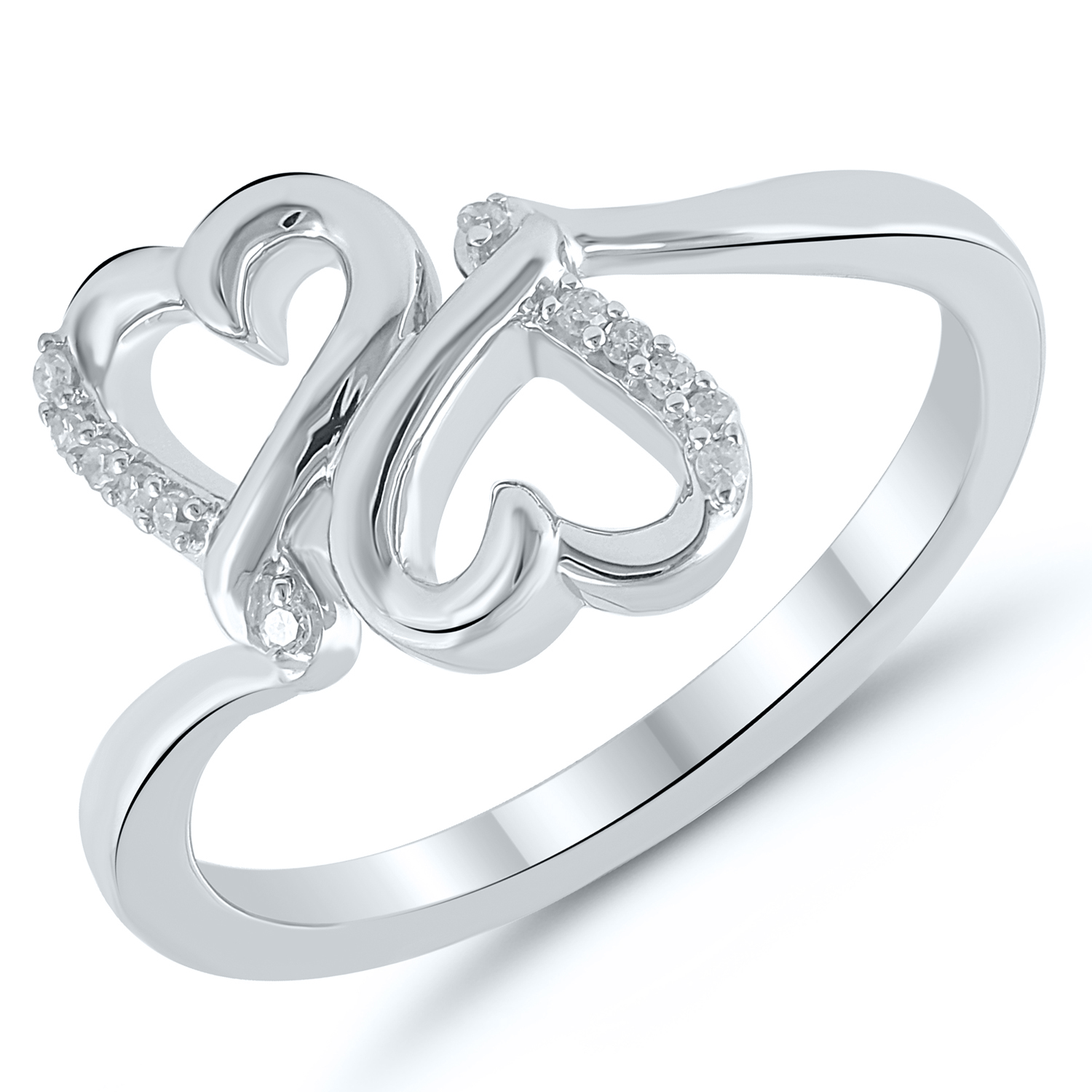 Silver Round Chandi Diamond Ring w/Swarovski Crystal Halo and Triple Band -  6 | Unique diamond rings, Crystal halo, Real diamond rings