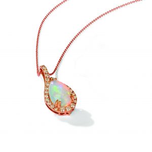 A stunning Le Vian Creme Brulee Pendant featuring  Neopolitan Opal and Nude Diamonds set in 14K Strawberry Gold!
