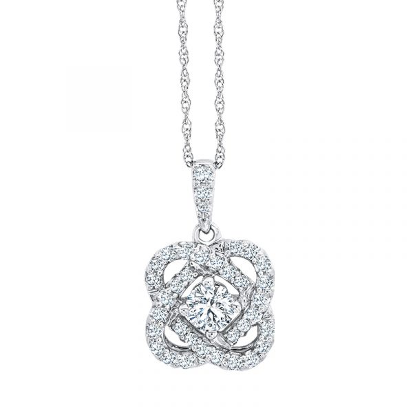 This luminous 14K White Gold pendant is designed to dazzle H Diamond is an exclusive hand-cut diamond