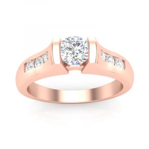 tension-set floating diamond engagement ring with 1/4 Carat center diamond