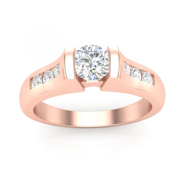 tension-set floating diamond engagement ring with 1/4 Carat center diamond