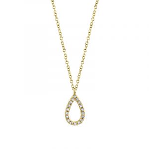 Diamond teardrop pendant, perfect as a standalone piece or stacked with other necklaces!