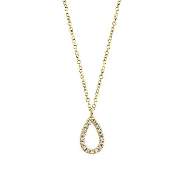 Diamond teardrop pendant, perfect as a standalone piece or stacked with other necklaces!