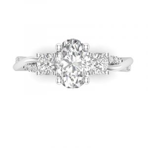 Love Story Oval Diamond Promise Engagement Ring