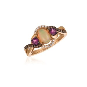 LeVian Chocolatier Opal & Garnet Ring