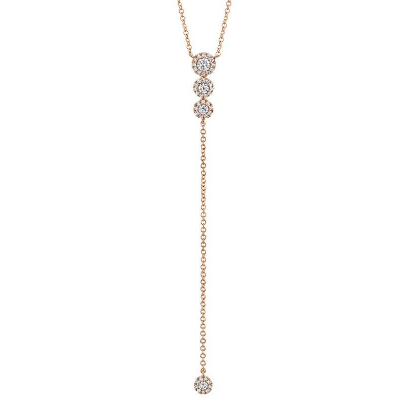 18K Yellow Gold Diamond Flower Lariat Necklace | Sylvan's Jewelers