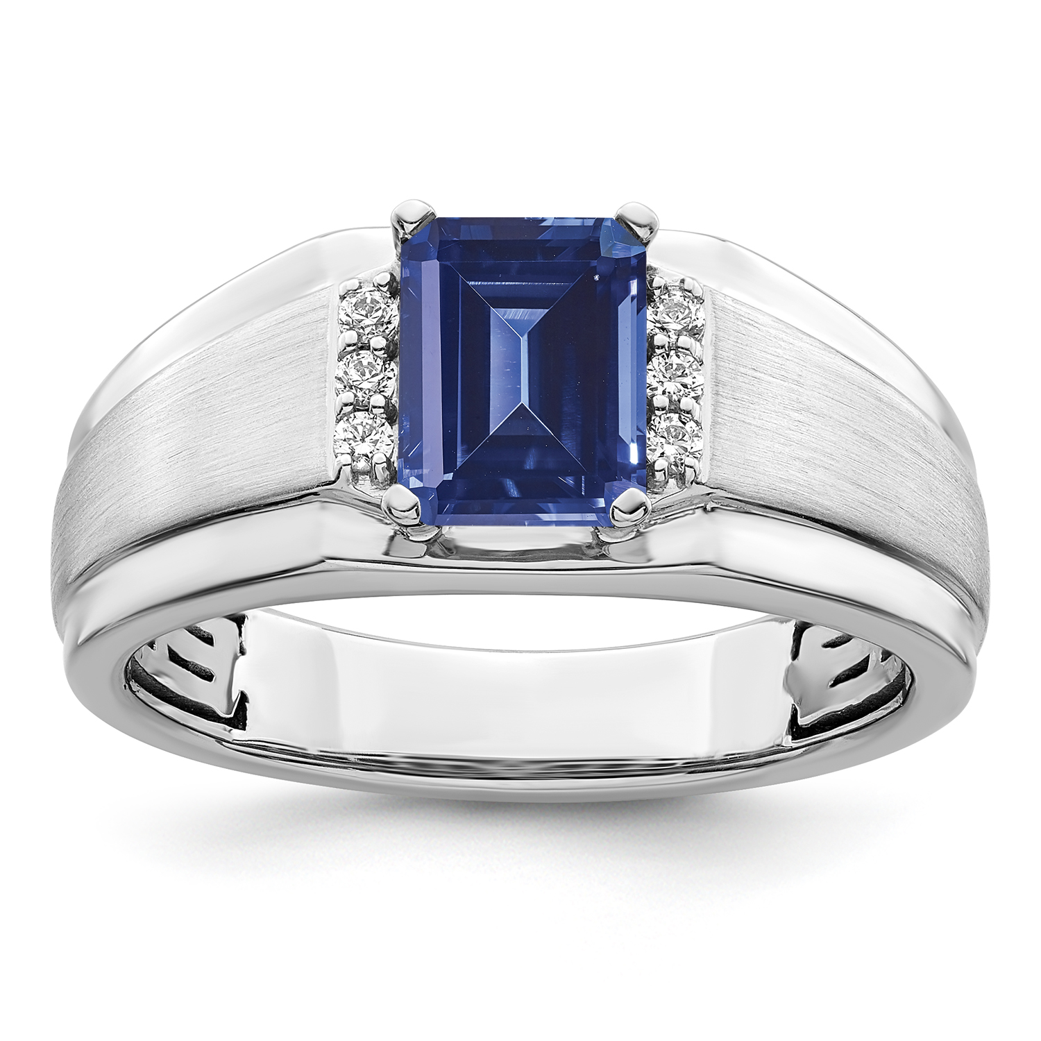 1.18 Carat White and Blue Diamond Mens Ring in White Gold - Monarch Jewels  Alaska