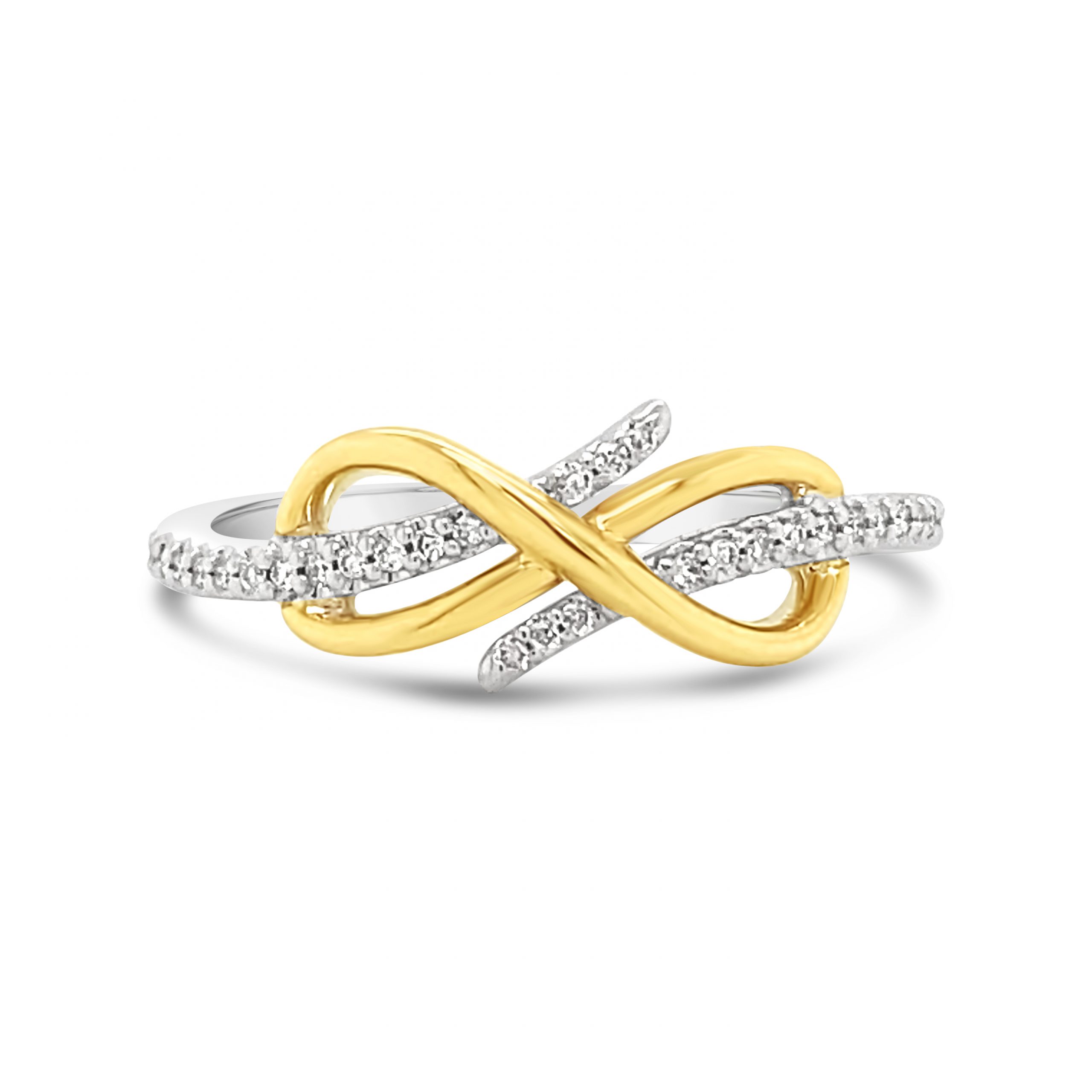 Unique 14K White Gold 2 Stone Diamond Infinity Ring for Women by Luxurman  0.4ct 802915