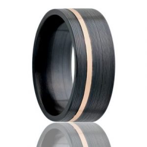 Zirconium combined with the vintage tone of rose gold inlay are the hallmarks of this modern design.