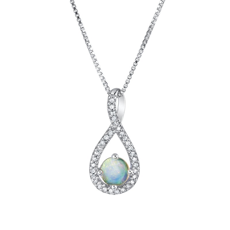 8.35ct Opal & Diamond Necklace - Underwoods Jewelers