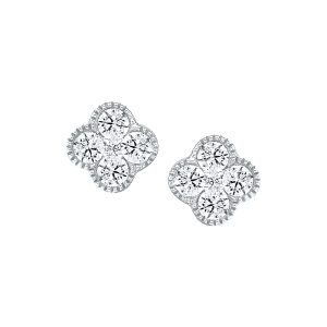 1/2 Carat Diamond Clover Stud Earrings