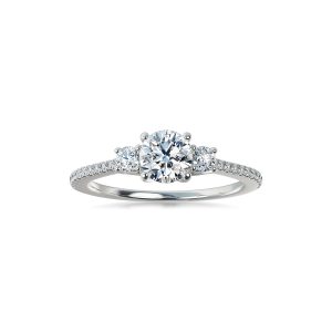 H Diamond Past Present Future Engagement Ring