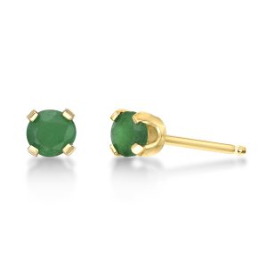 Genuine Emerald Stud Earrings