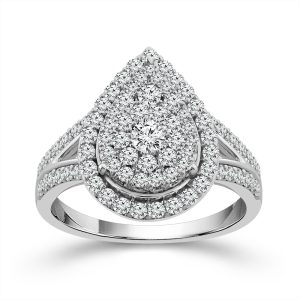 Two Hearts® Diamond Pear Cluster Ring
