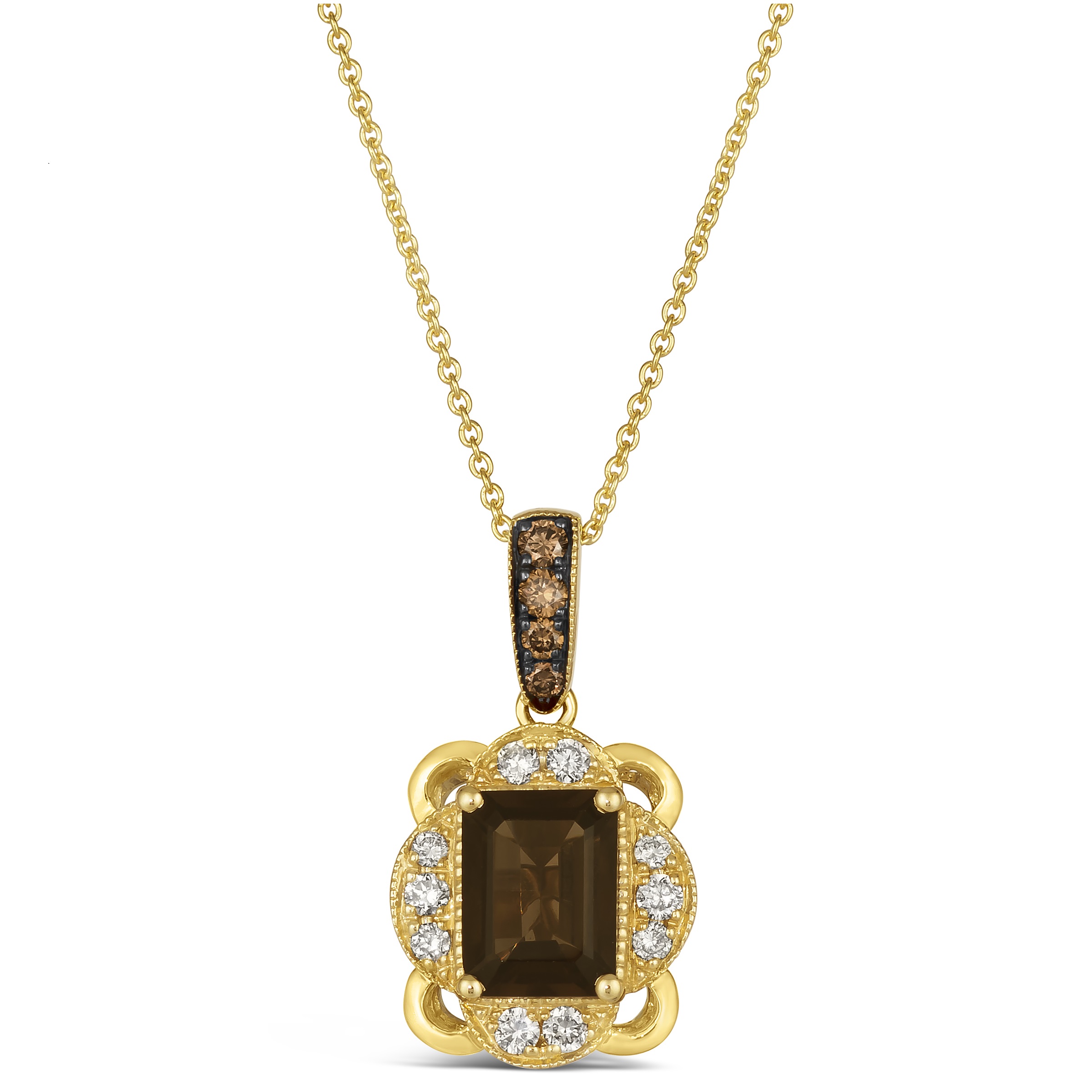 Necklace in 18 K Rose Gold, Enamel and Black Diamonds | Diamonds Chocolate  Paillette - Burato